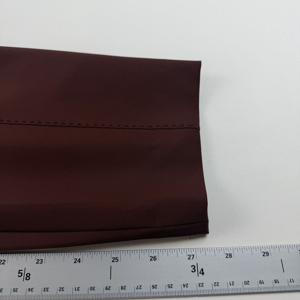 THE ROW Rust Brown Pants 14 Stretch Woven Tapered Leg Front Seam Modern Office - Picture 13 of 15
